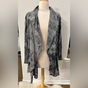 Oh my gauze Gray Open-Front cascade  100% cotton lightweight Cardigan large/XL